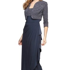 Alex Evenings Women's Empire Waist Bolero Jacket Dress